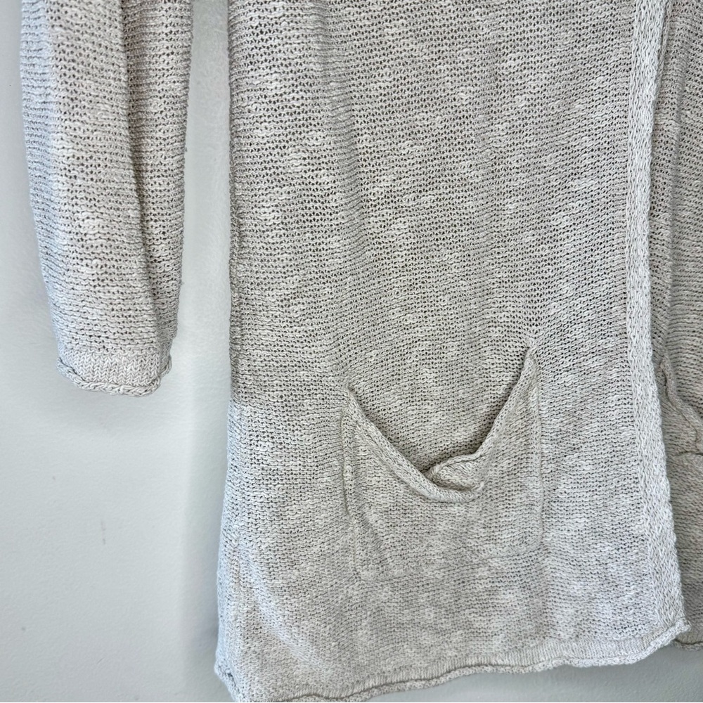 Coldwater Creek Linen & Cotton Cream Loose Knit Long Cardigan SMALL - Picture 6 of 11